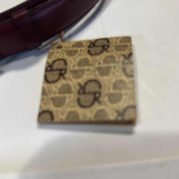 NWT Vintage Stefano Ricci Bordeaux Colored Gold Colored Buckle Belt - Picture 3 of 5